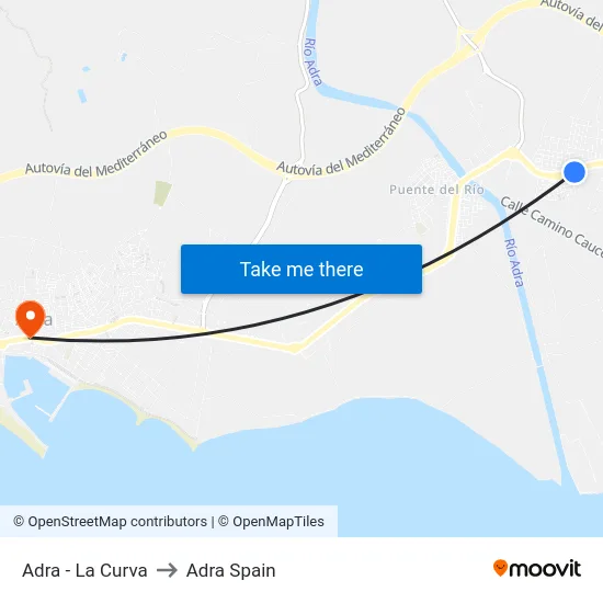 Adra - La Curva to Adra Spain map