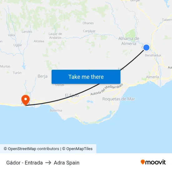 Gádor - Entrada to Adra Spain map