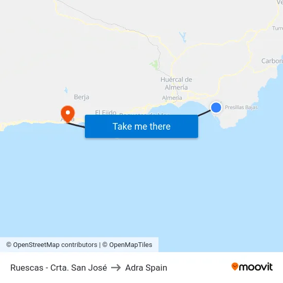 Ruescas - Crta. San José to Adra Spain map