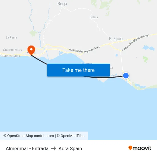 Almerimar - Entrada to Adra Spain map