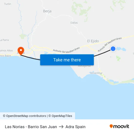 Las Norias - Barrio San Juan to Adra Spain map