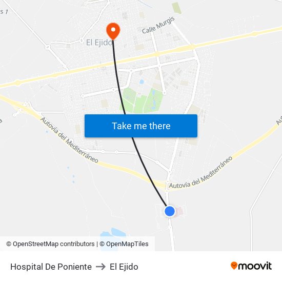 Hospital De Poniente to El Ejido map