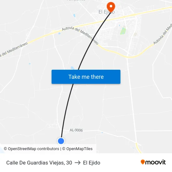 Calle De Guardias Viejas, 30 to El Ejido map