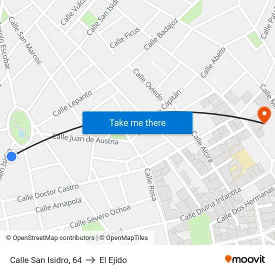 Calle San Isidro, 64 to El Ejido map