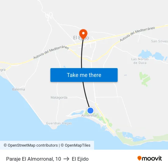 Paraje El Almorronal, 10 to El Ejido map