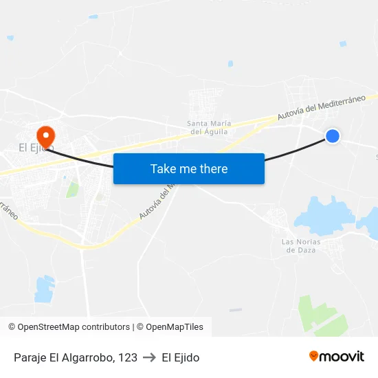 Paraje El Algarrobo, 123 to El Ejido map