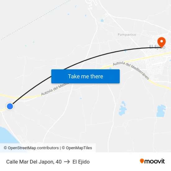 Calle Mar Del Japon, 40 to El Ejido map