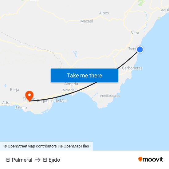 El Palmeral to El Ejido map