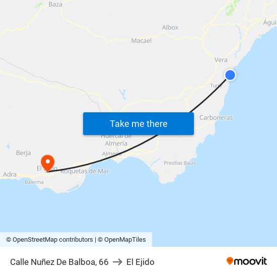 Calle Nuñez De Balboa, 66 to El Ejido map