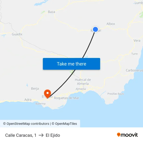 Calle Caracas, 1 to El Ejido map