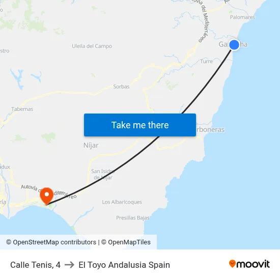 Calle Tenis, 4 to El Toyo Andalusia Spain map
