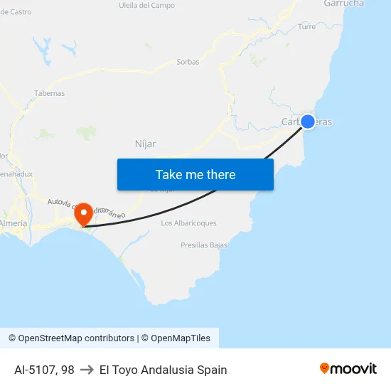Al-5107, 98 to El Toyo Andalusia Spain map