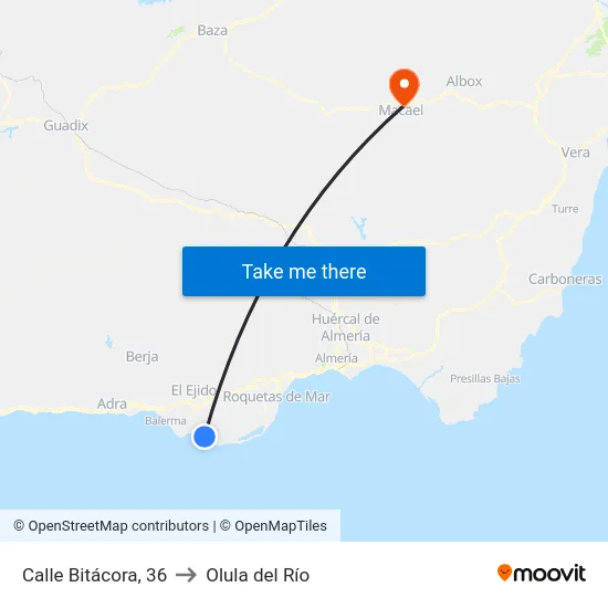 Calle Bitácora, 36 to Olula del Río map