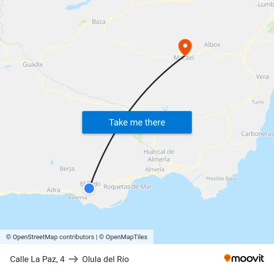 Calle La Paz, 4 to Olula del Río map
