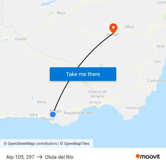 Alp-105, 297 to Olula del Río map