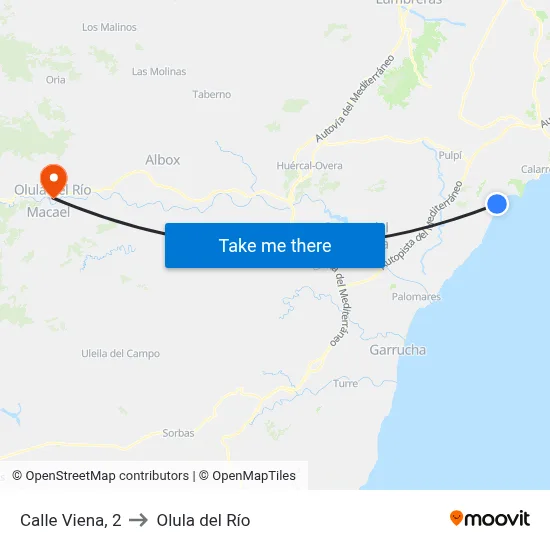 Calle Viena, 2 to Olula del Río map