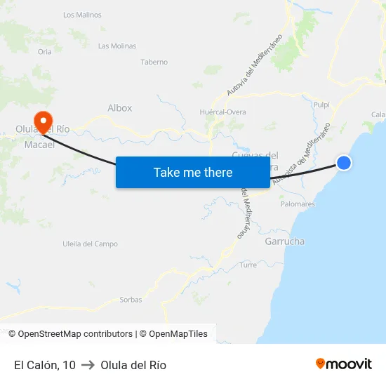 El Calón, 10 to Olula del Río map