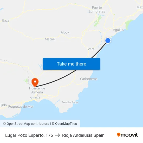 Lugar Pozo Esparto, 176 to Rioja Andalusia Spain map