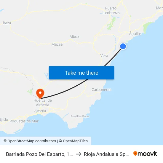 Barriada Pozo Del Esparto, 163 to Rioja Andalusia Spain map