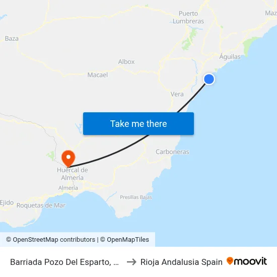 Barriada Pozo Del Esparto, 16 to Rioja Andalusia Spain map