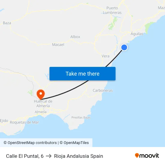 Calle El Puntal, 6 to Rioja Andalusia Spain map