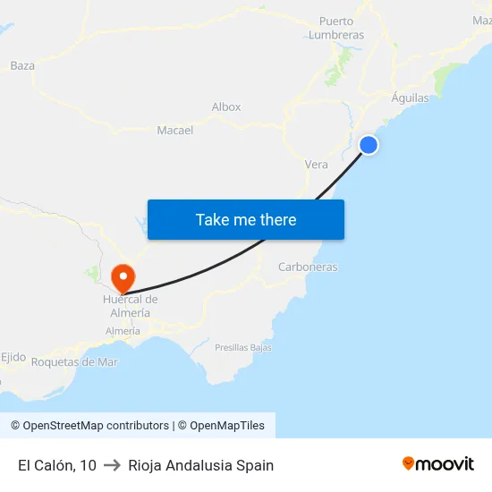 El Calón, 10 to Rioja Andalusia Spain map