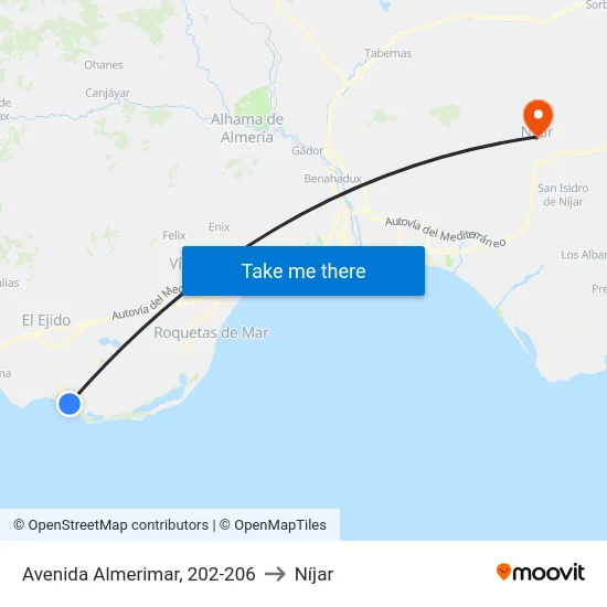 Avenida Almerimar, 202-206 to Níjar map