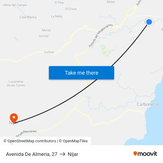 Avenida De Almeria, 27 to Níjar map