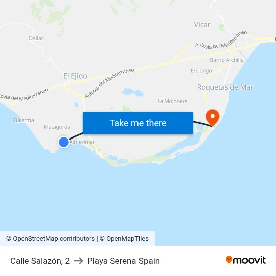 Calle Salazón, 2 to Playa Serena Spain map