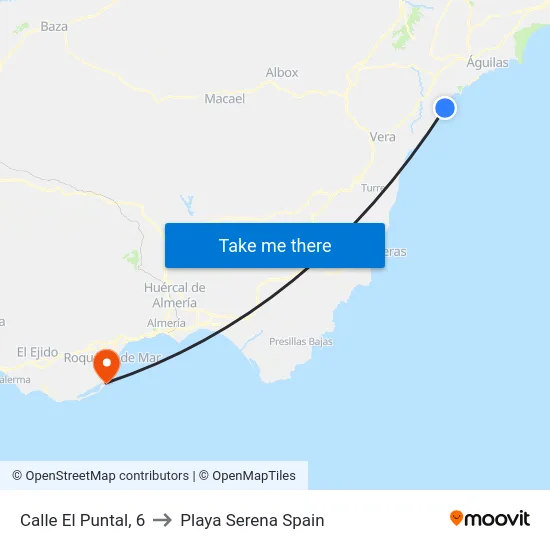 Calle El Puntal, 6 to Playa Serena Spain map