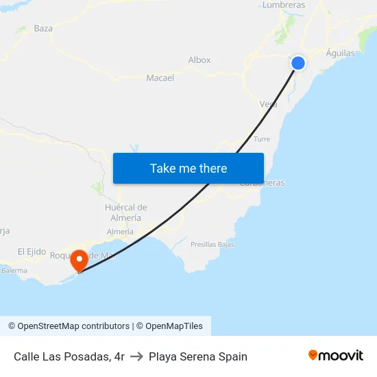 Calle Las Posadas, 4r to Playa Serena Spain map