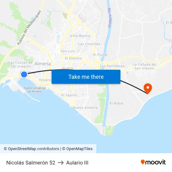 Nicolás Salmerón 52 to Aulario III map