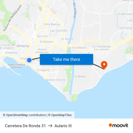 Carretera De Ronda 31 to Aulario III map