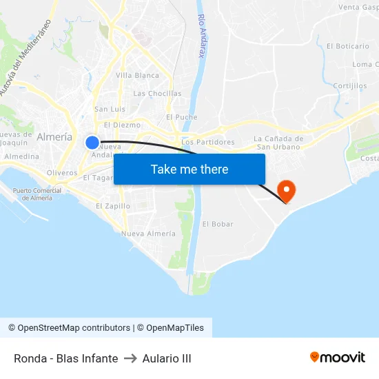 Ronda - Blas Infante to Aulario III map