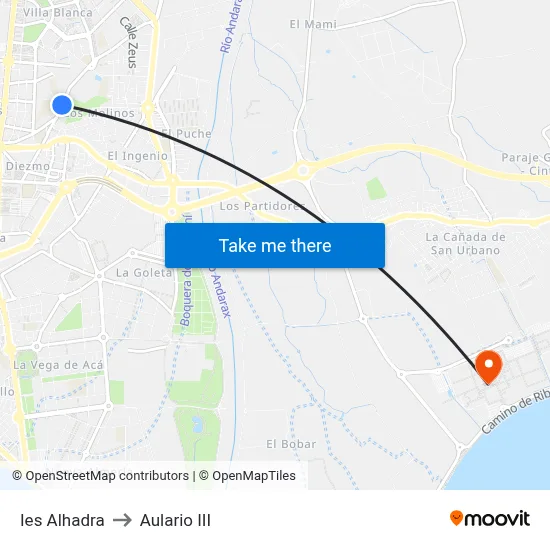 Ies Alhadra to Aulario III map