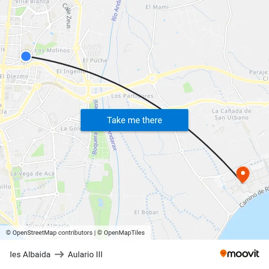 Ies Albaida to Aulario III map