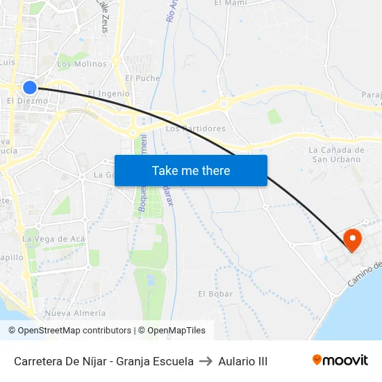 Carretera De Níjar - Granja Escuela to Aulario III map