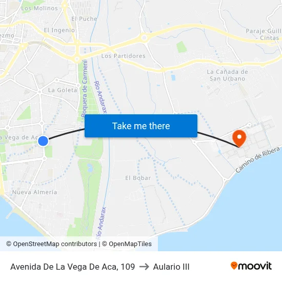 Avenida De La Vega De Aca, 109 to Aulario III map