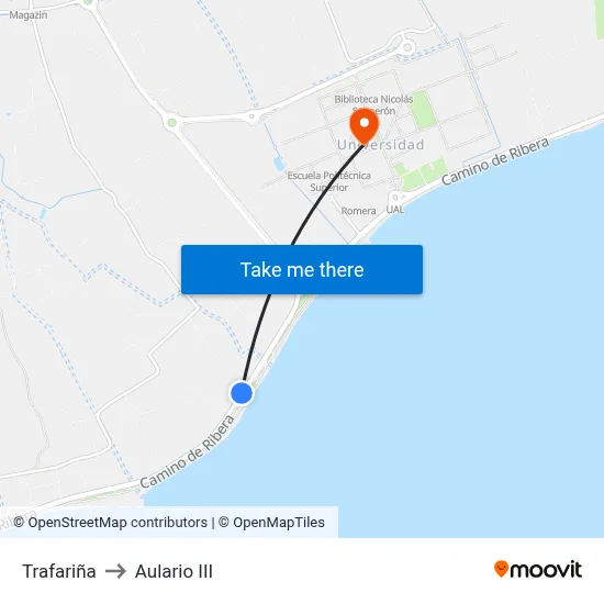 Trafariña to Aulario III map