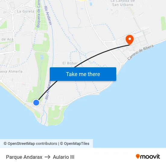 Parque Andarax to Aulario III map