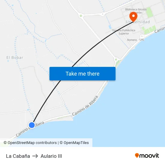 La Cabaña to Aulario III map