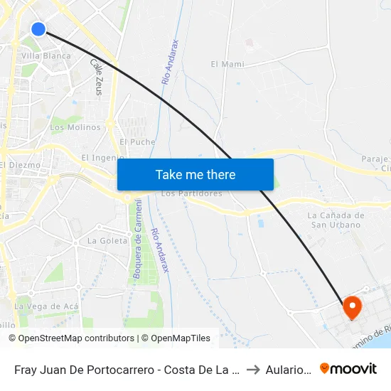 Fray Juan De Portocarrero - Costa De La Luz to Aulario III map