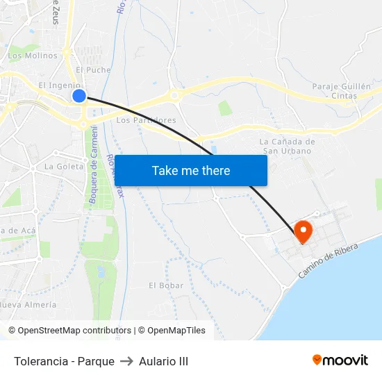 Tolerancia - Parque to Aulario III map