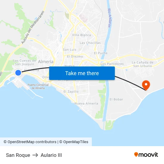 San Roque to Aulario III map