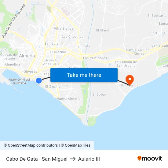 Cabo De Gata - San Miguel to Aulario III map