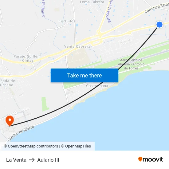 La Venta to Aulario III map