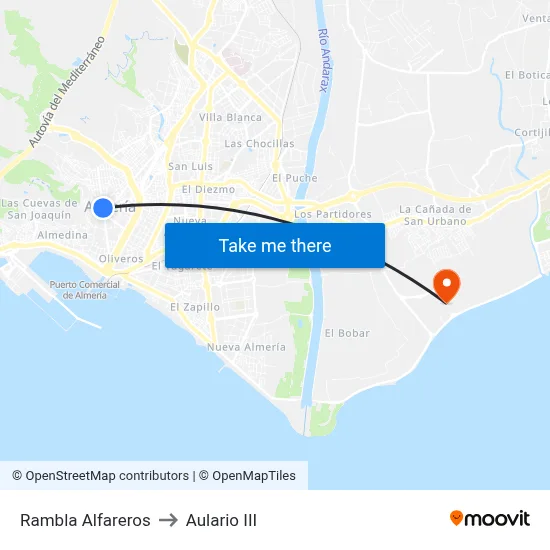 Rambla Alfareros to Aulario III map