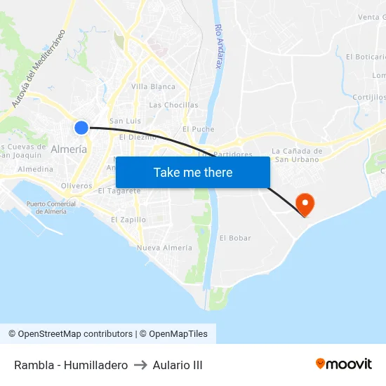 Rambla - Humilladero to Aulario III map