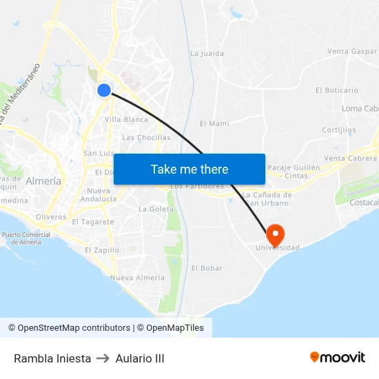 Rambla Iniesta to Aulario III map