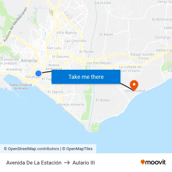 Avenida De La Estación to Aulario III map